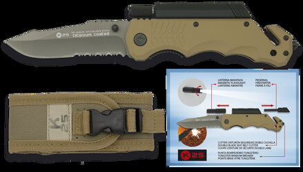 Cuțit tactic pliabil cu teacă RUI-K25 TACTICAL