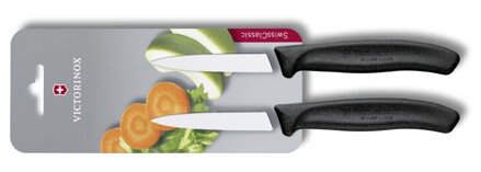 Set de cuțite Victorinox Swiss Classic cu lamă netedă 2 piese negru