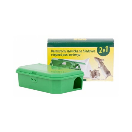 Stație de exterminare a rozătoarelor și capcană de insecte cu lipici, set 2în1