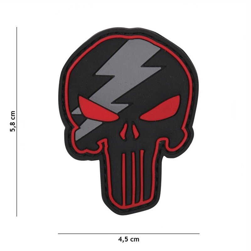 Punisher Thunder PVC patch - roșu Punisher Thunder PVC patch - roșu