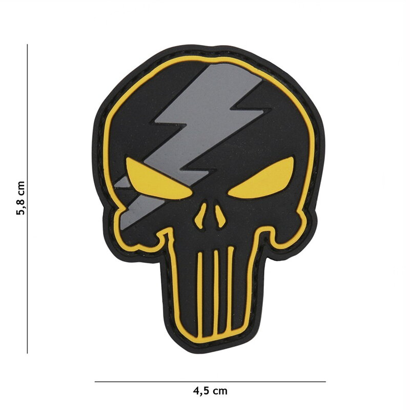 Punisher Thunder PVC patch - galben